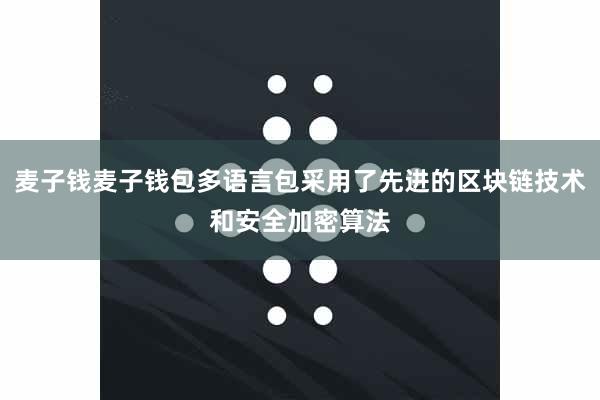 麦子钱麦子钱包多语言包采用了先进的区块链技术和安全加密算法
