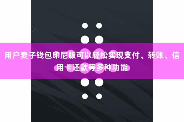 用户麦子钱包印尼版可以轻松实现支付、转账、信用卡还款等多种功能