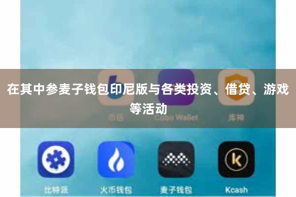 在其中参麦子钱包印尼版与各类投资、借贷、游戏等活动