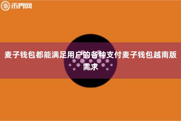 麦子钱包都能满足用户的各种支付麦子钱包越南版需求